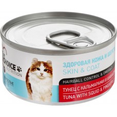 1ST CHOICE Консервы для кошек Тунец с Кальмаром и Ананасом (Фест Чойс Skin&Coat Premium). Вес: 85 г