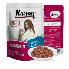 KARMY ADULT корм для кошек Пауч Лосось в соусе. Вес: 80 г